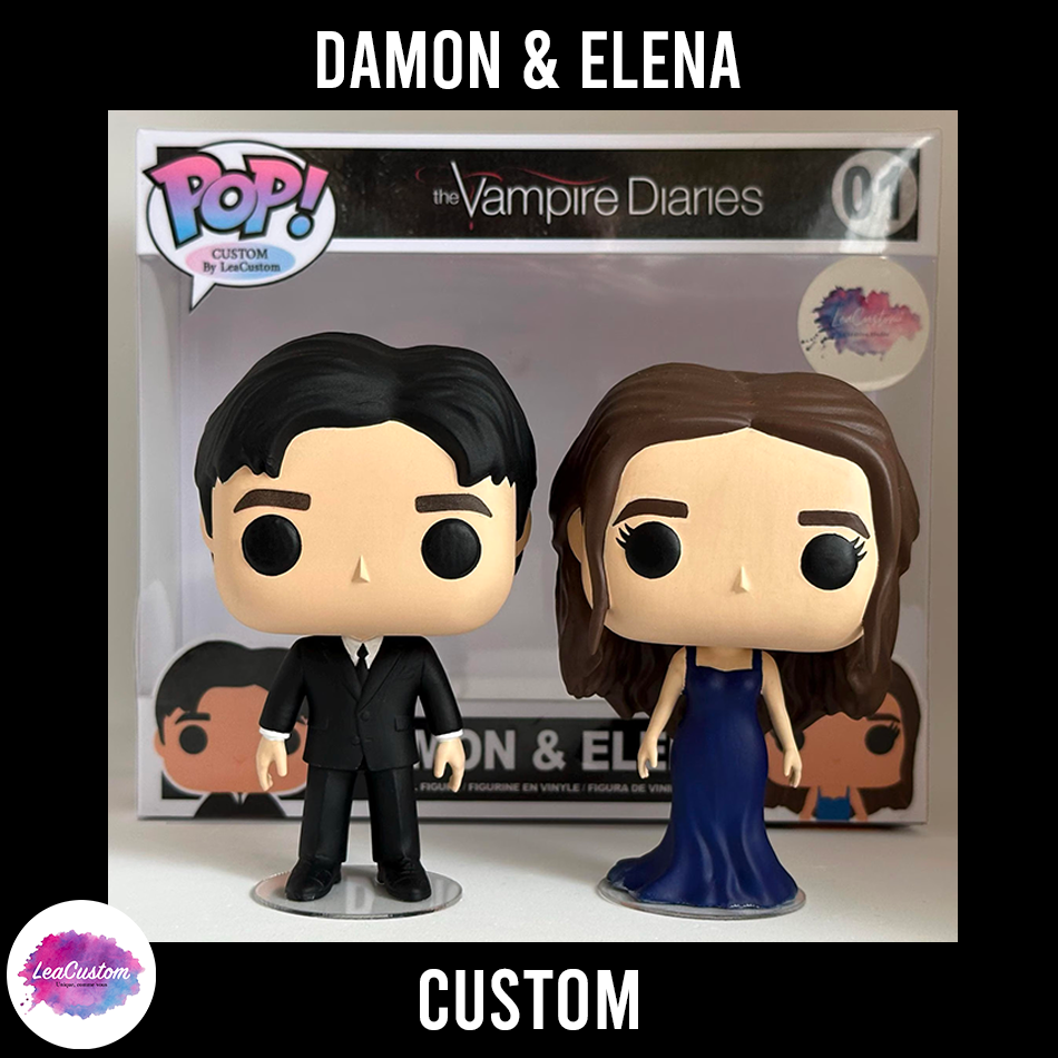 Damon & Elena - Pack Figurines - Création Unique