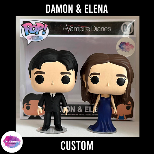 Damon & Elena - Pack Figurines - Création Unique