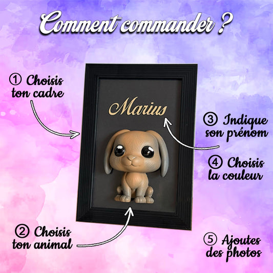 Cadre 3D personnalisé de votre animal 🐾