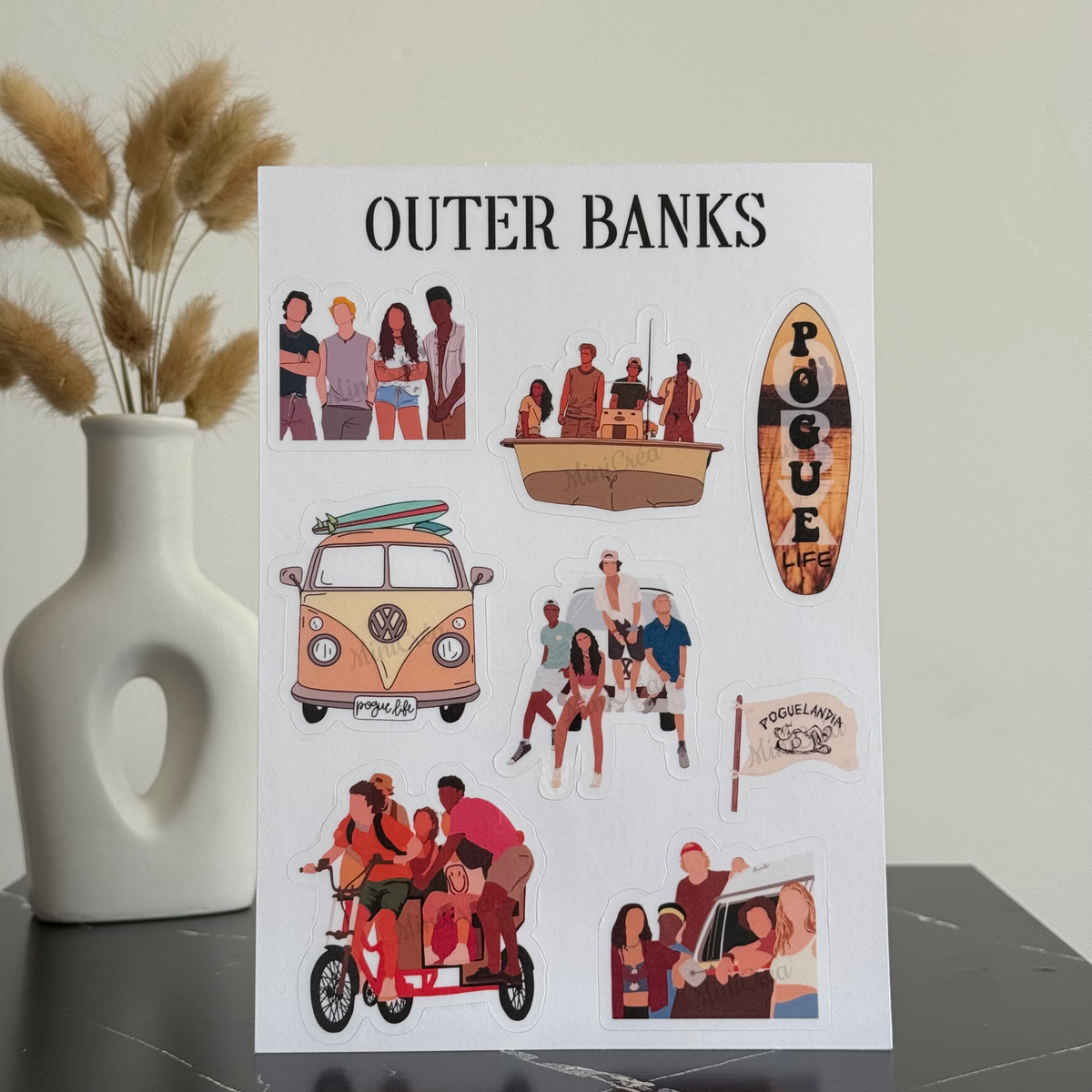 🌴 Planche de Stickers Outer Banks - Collection Pogue Life ✨