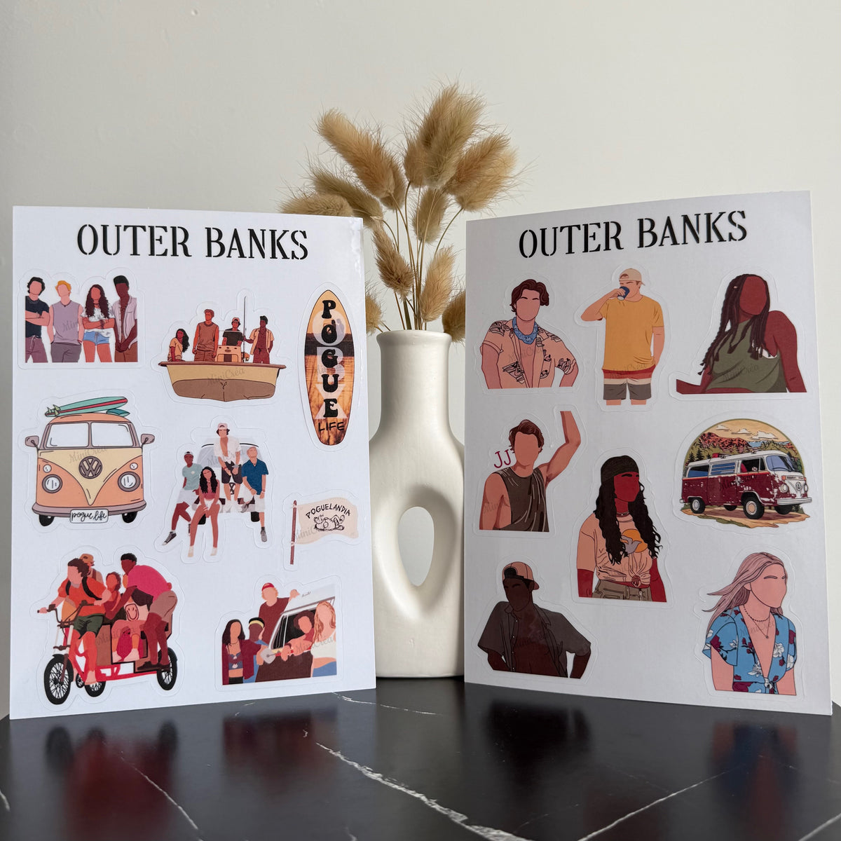 🌴 Planche de Stickers Outer Banks - Collection Pogue Life ✨
