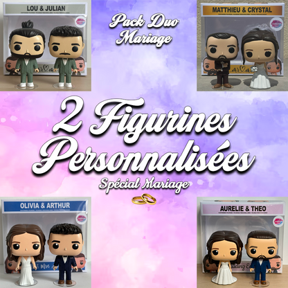 💍 Pack Duo Mariage – Figurines Personnalisées