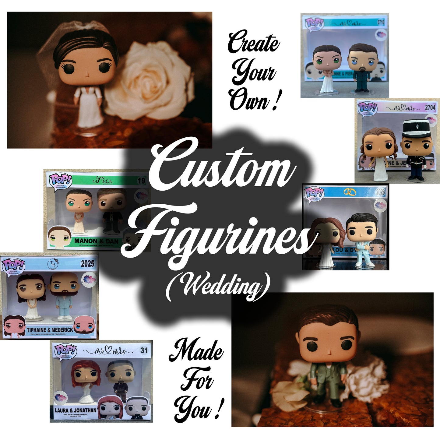 💍 Pack Duo Mariage – Figurines Personnalisées